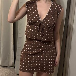 Brown Polka Dot Set